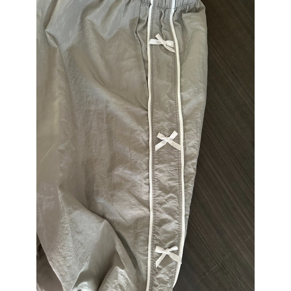 Y2K Coquette Bow Parachute Cargo Pants Fairy Grunge Wide Leg Balletcore M - Picture 5 of 8
